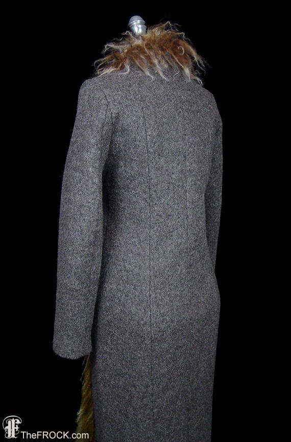 Giorgio Armani gray wool coat, mongolian lamb fur… - image 4