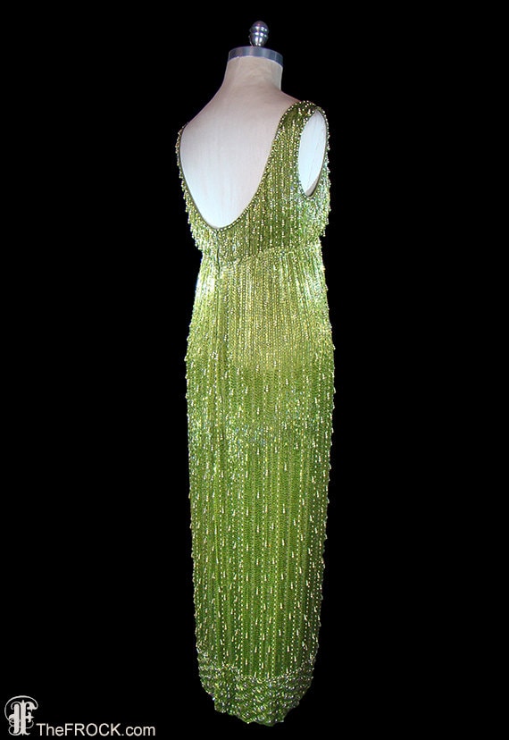 Heavily beaded gown, 1950s 1960s pearl glass bead… - image 5