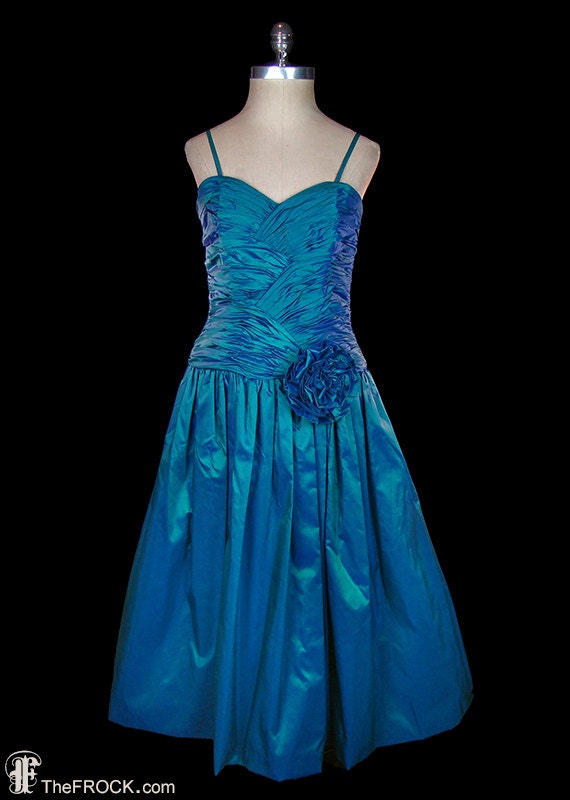 Oscar De La Renta Blue Green Iridescent Silk Taffeta Party - Etsy