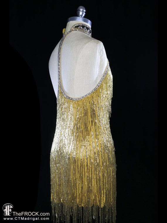 Bob Mackie dress, beaded fringe cocktail gown sle… - image 6