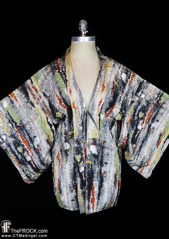 Antique silk haori kimono, robe or jacket or dres… - image 1