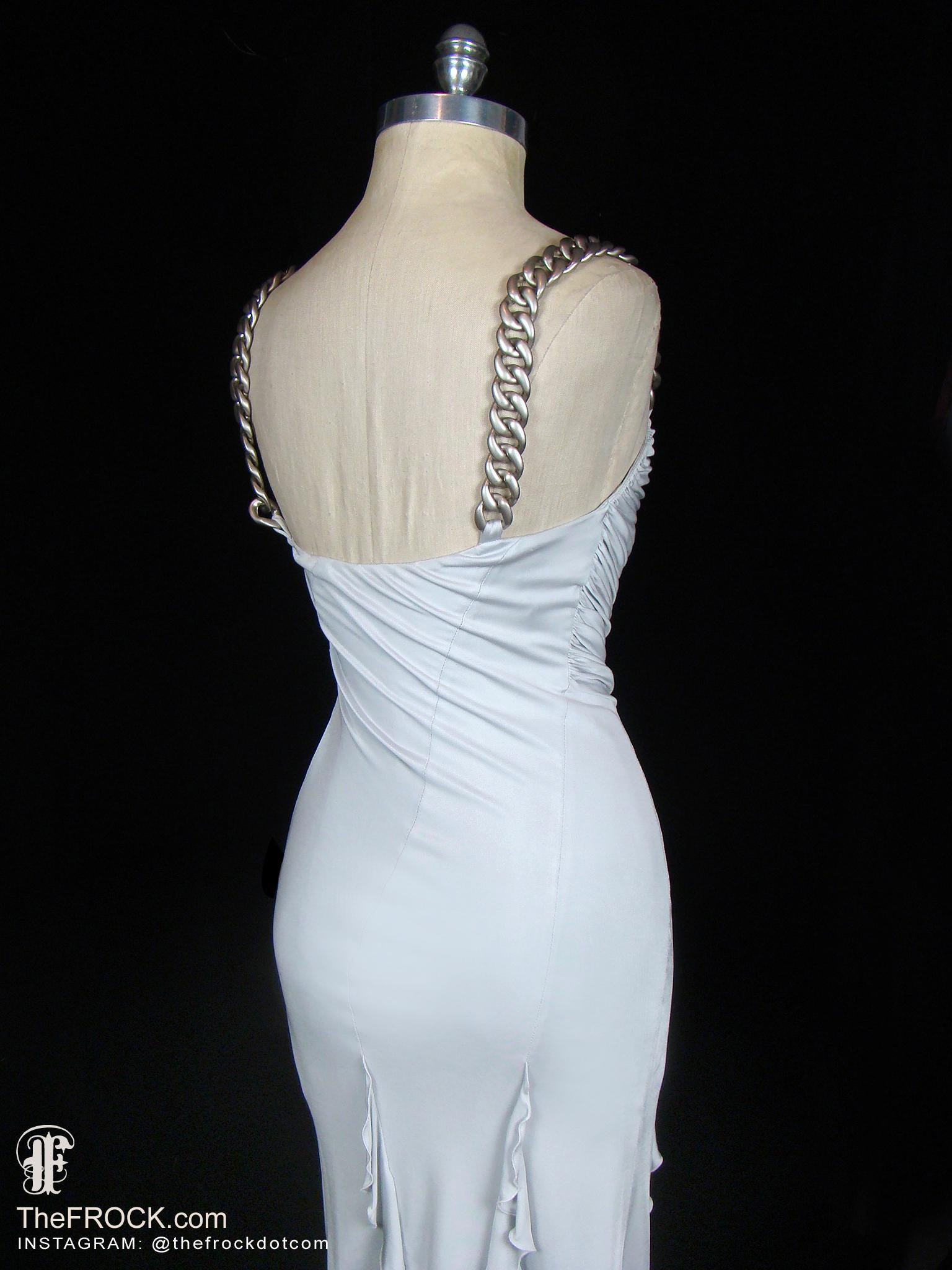 Versace Vintage Ruffled Jersey Dress Chain Straps Grecian Goddess Gathered  Draped Figure Flattering Body-con Italian Couture Cocktail Dress - Etsy