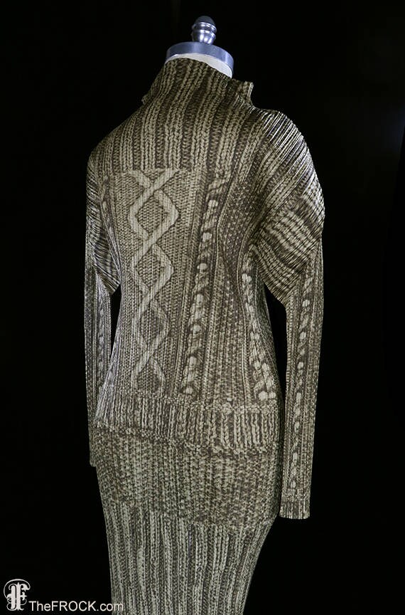 Issey Miyake Dress, Avant Garde Pleated Long Sleeve Dress