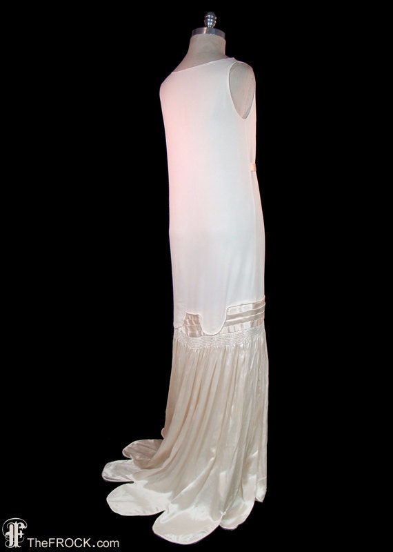 Wedding dress 1920s flapper era vintage art-deco … - image 5