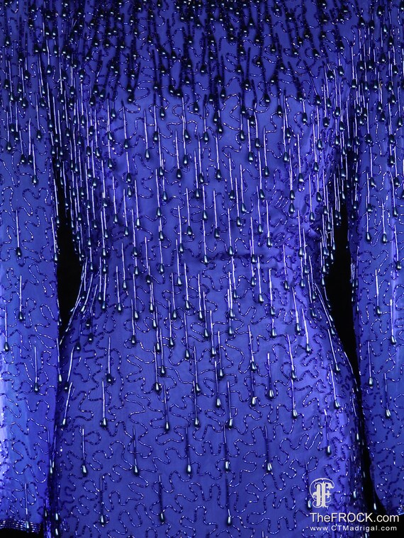 Beaded Cocktail Dress with Cap Sleeves and Fringe main image 1