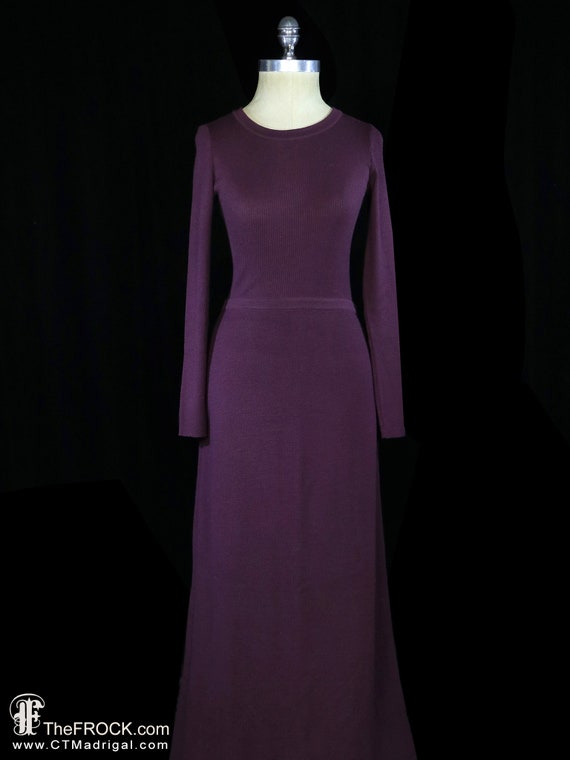 Halston maxi dress and cape, vintage long sleeve … - image 7