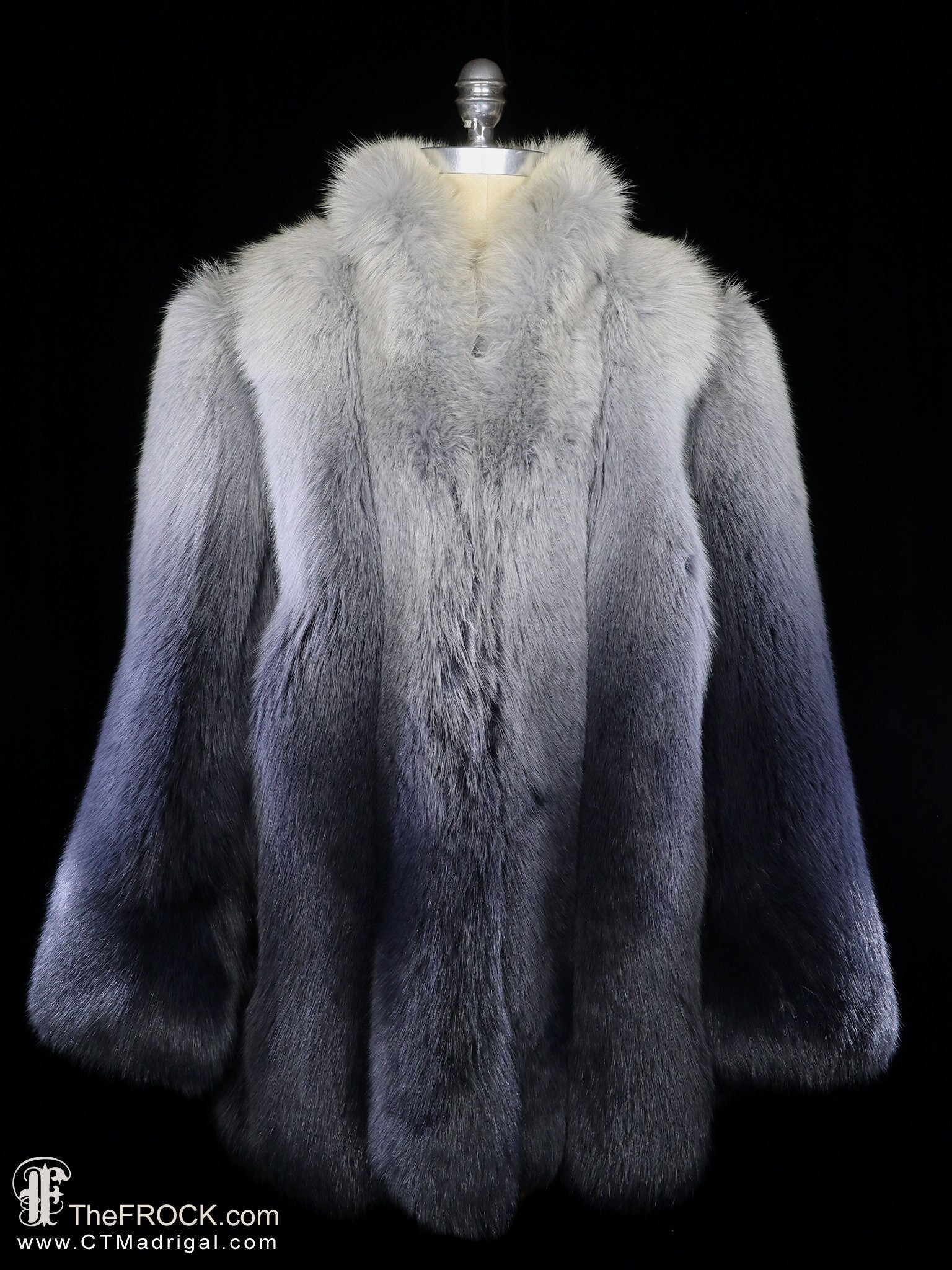 Ombre Gray Fox Jacket, Degrade Fur Coat Vintage, Silver Ombre Gray Fox Jacket, Degrade Fur Coat Vintage, Silver