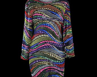 stripes binding long sleeve sequin party dress Kentau Sequin Dress - Rainbow Stripes Sequins Backless Long Sleeve Midi  Exclusive Designer Label Party Striped Vertical Festival Evening
