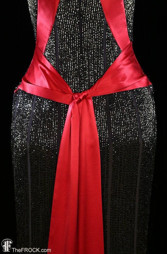 Buy Yves Saint Laurent Beaded Gown, YSL Red Carpet Dress, Sleeveless, Red  Silk Satin, French Couture, Body Con, Brown Silk, Shoulder Straps Online in  India - Etsy