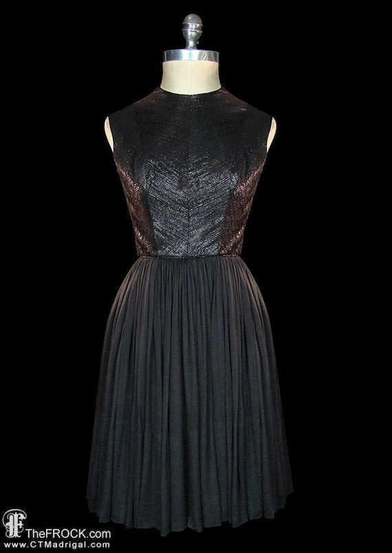 black silk evening dress