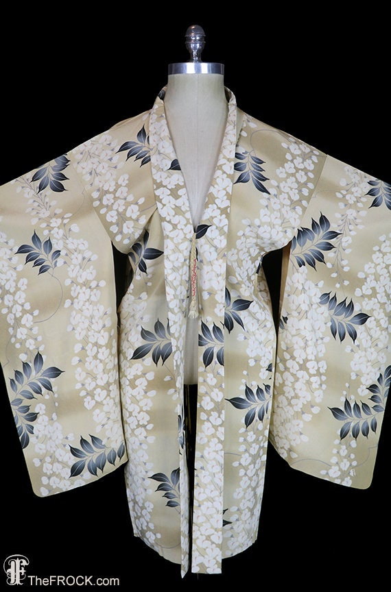 Old silk haori kimono, robe jacket dressing gown, 