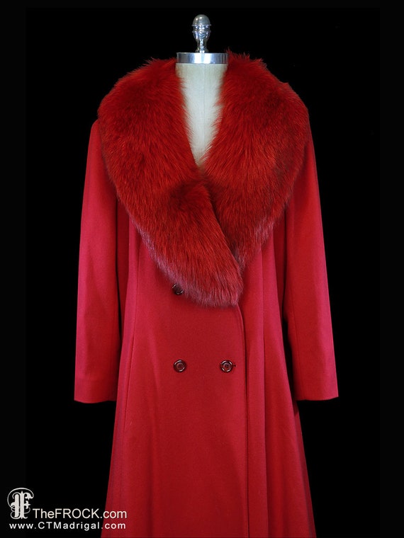 Vintage Valentino Coat Fur Red - Etsy