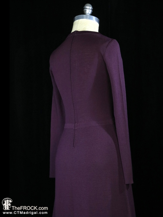 Halston maxi dress and cape, vintage long sleeve … - image 9