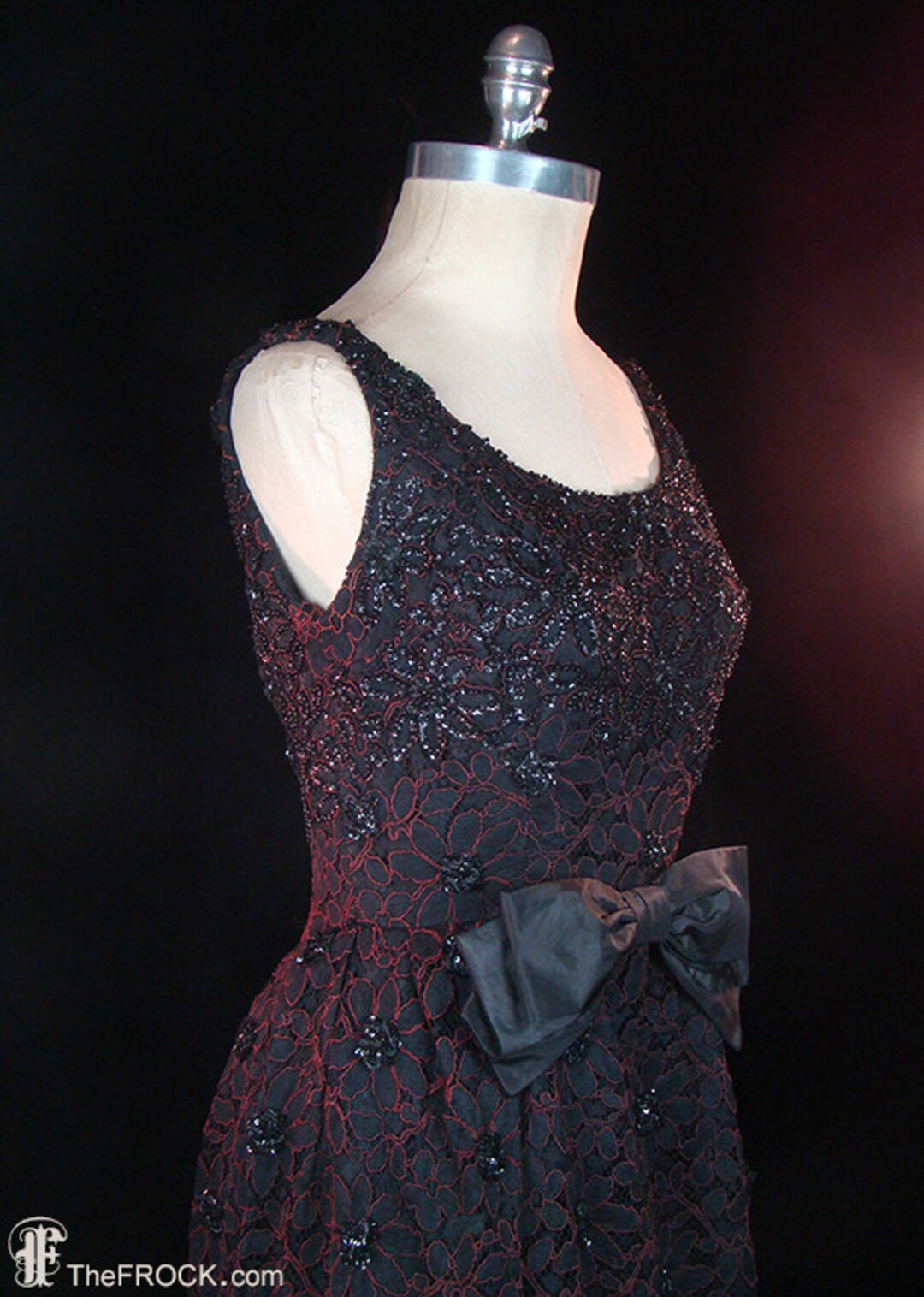 美品GIVENCHY パフスリーブドレス 80s Givenchy Mink Trim Gown | M - Lucky Vintage