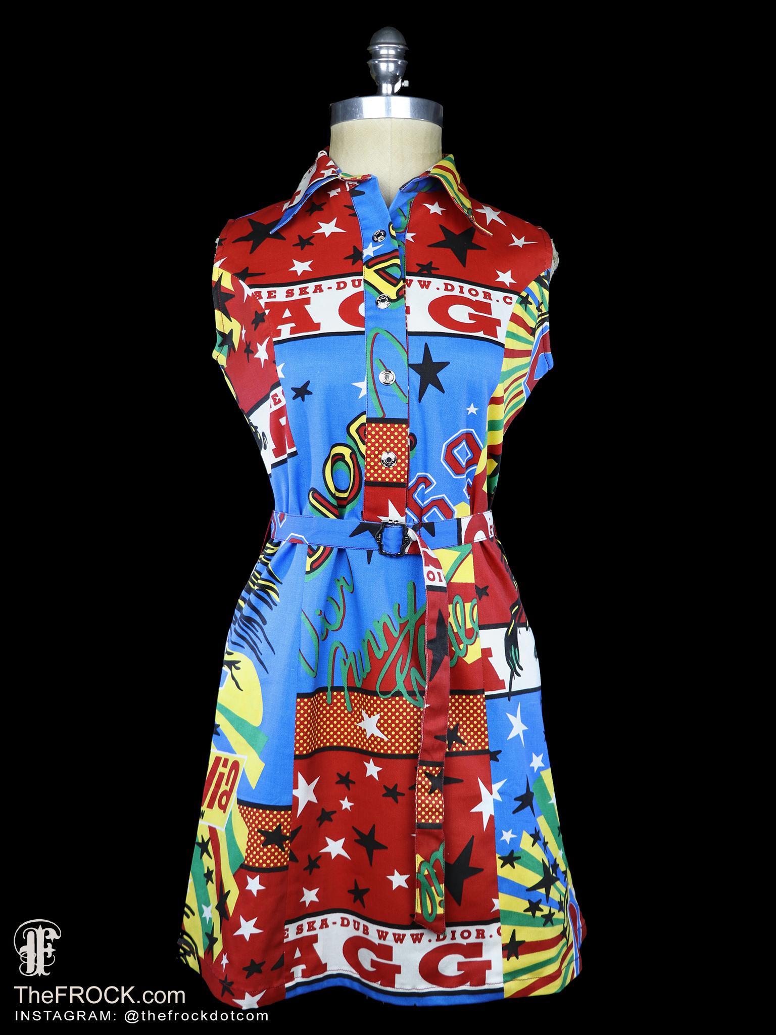 Christian Dior Dress Rasta Mania 2004 Sleeveless Cocktail Pop Art