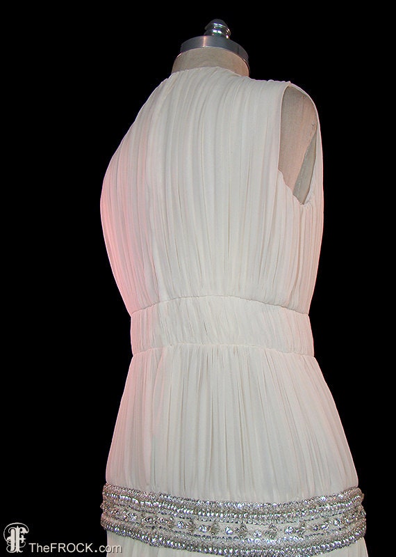 Madame Gres dress, vintage crystal jeweled ivory … - image 5