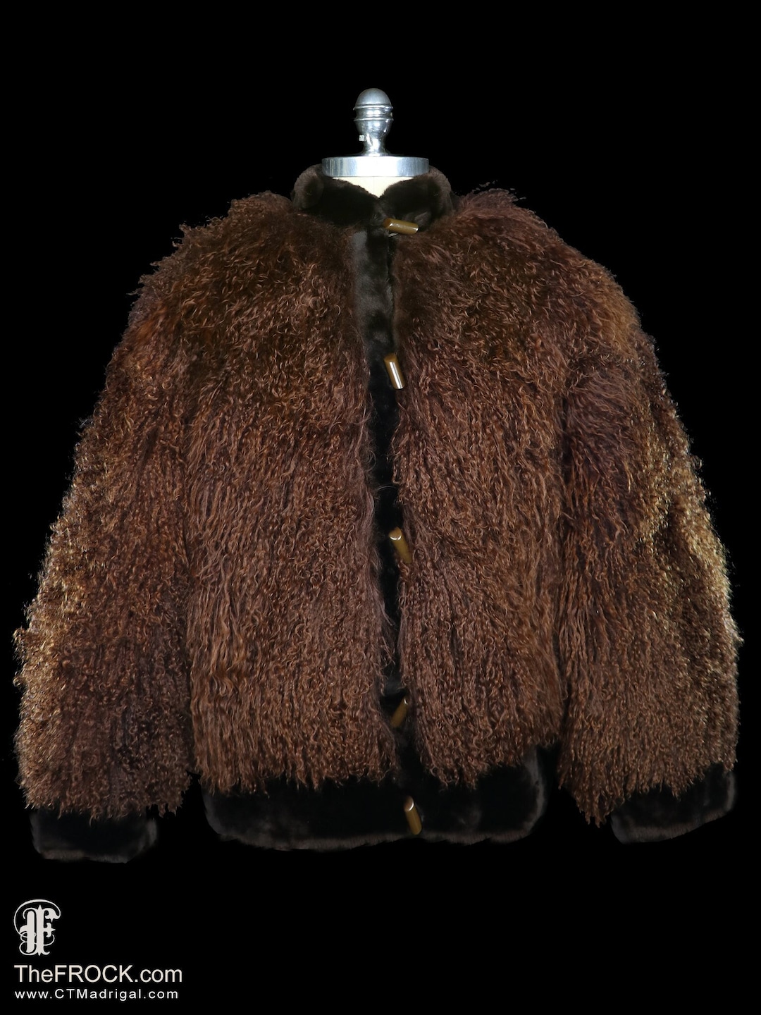 Yves Saint Laurent Khaki and Brown Fur Coat