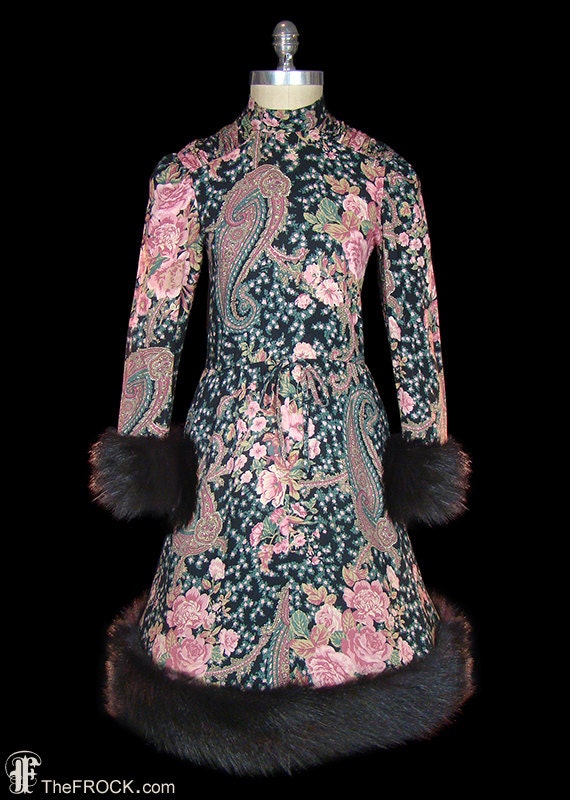 saint laurent fur dress