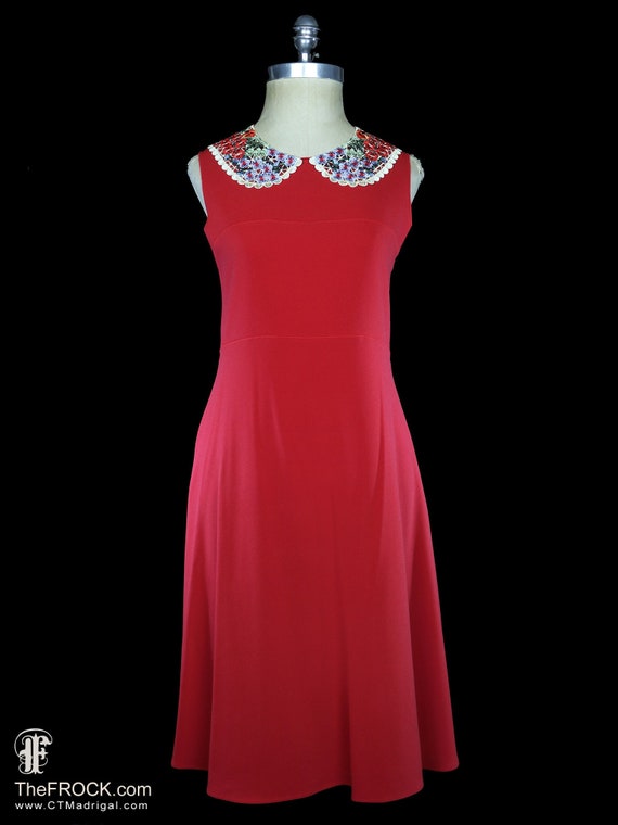 valentino fit and flare cocktail dress Valentino Vintage Emerald Green Strapless Cocktail Dress Size 42/6 main image 1