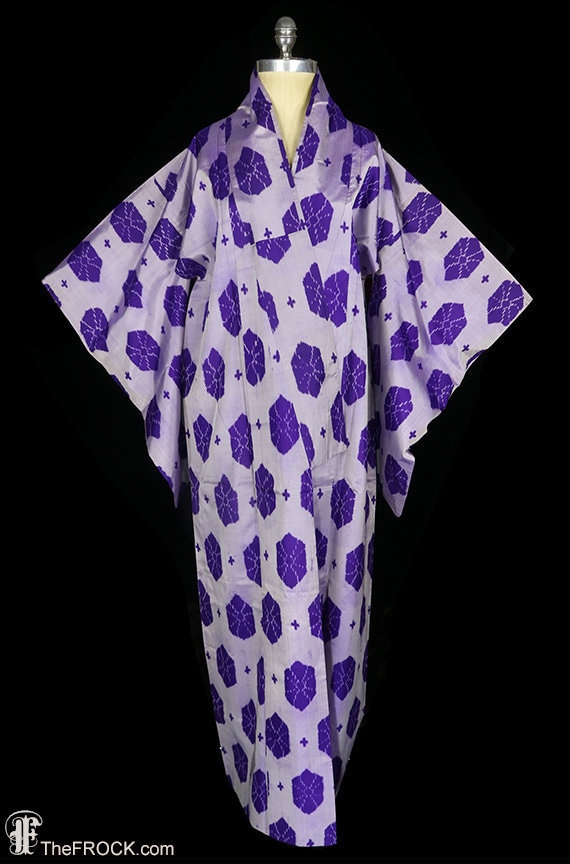 Crisp silk kimono, robe or coat or dressing gown,