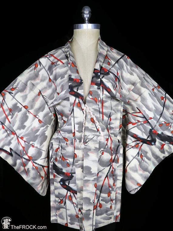 Old silk haori kimono, robe or jacket or dressing… - image 1