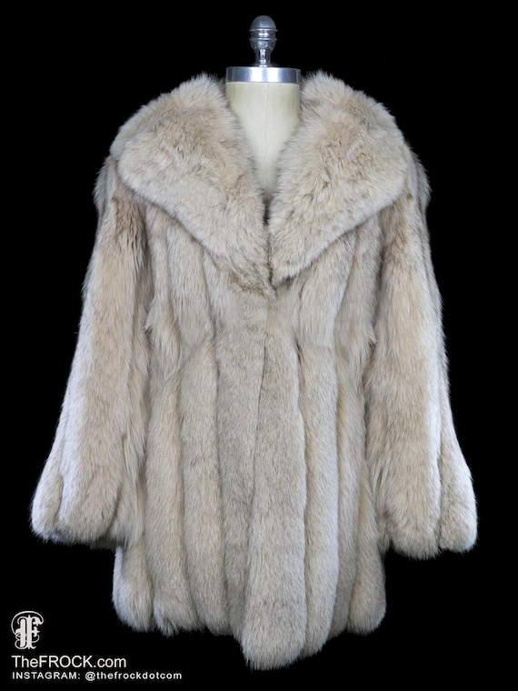 Oscar De La Renta Fox Jacket Vintage Fur Winter Coat Almond Dark