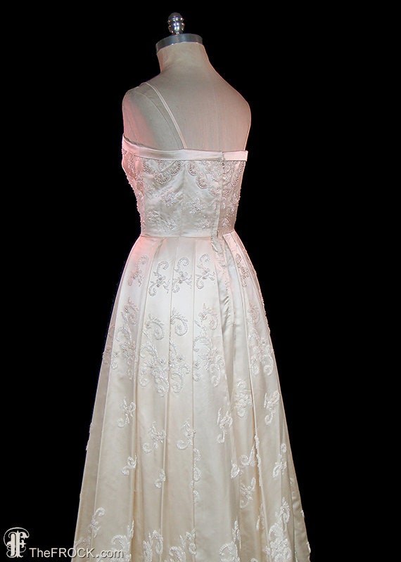 1950s wedding or evening dress, Elizabeth Arden p… - image 5