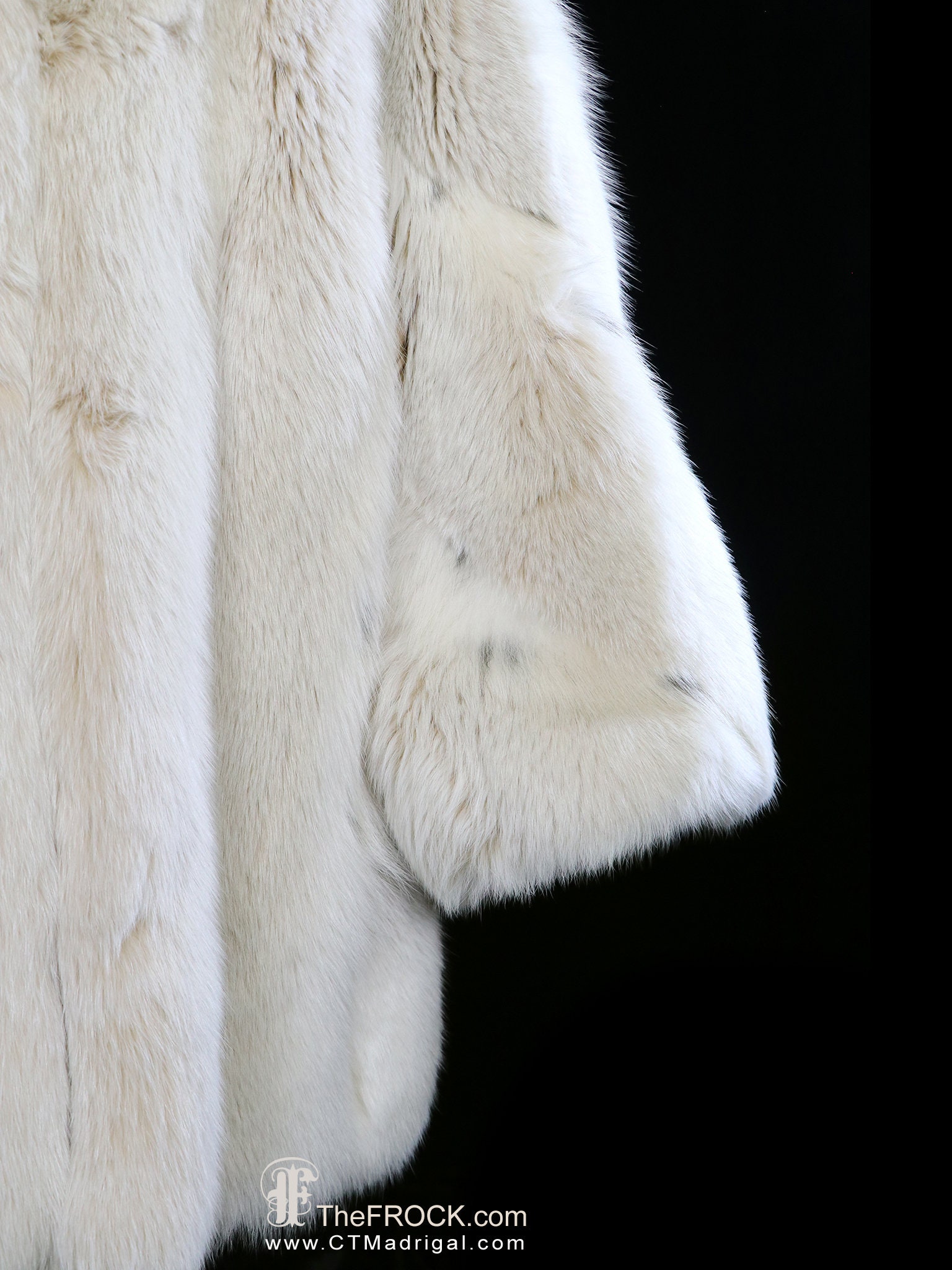Nettie Rosenstein Fox Coat Designer Fur Jacket Ivory off White