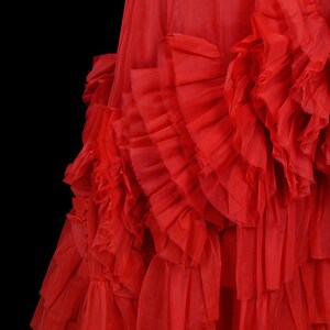 Sophie Gimbell Red Sequin Gown W/ Big Ruffled Skirt 1950s - Etsy