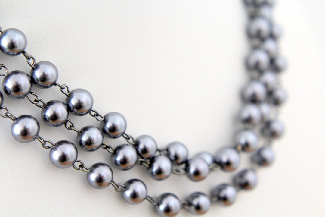 Long Faux Pearl Necklace Layered Necklace Self Purchase Etsy