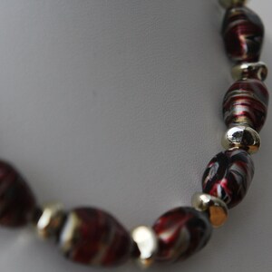 Vintage Acrylic Beaded Necklace, Chunky Everyday Necklace, Gift for Women, Marbled Acrylic Beads, Statement Necklace for Her,