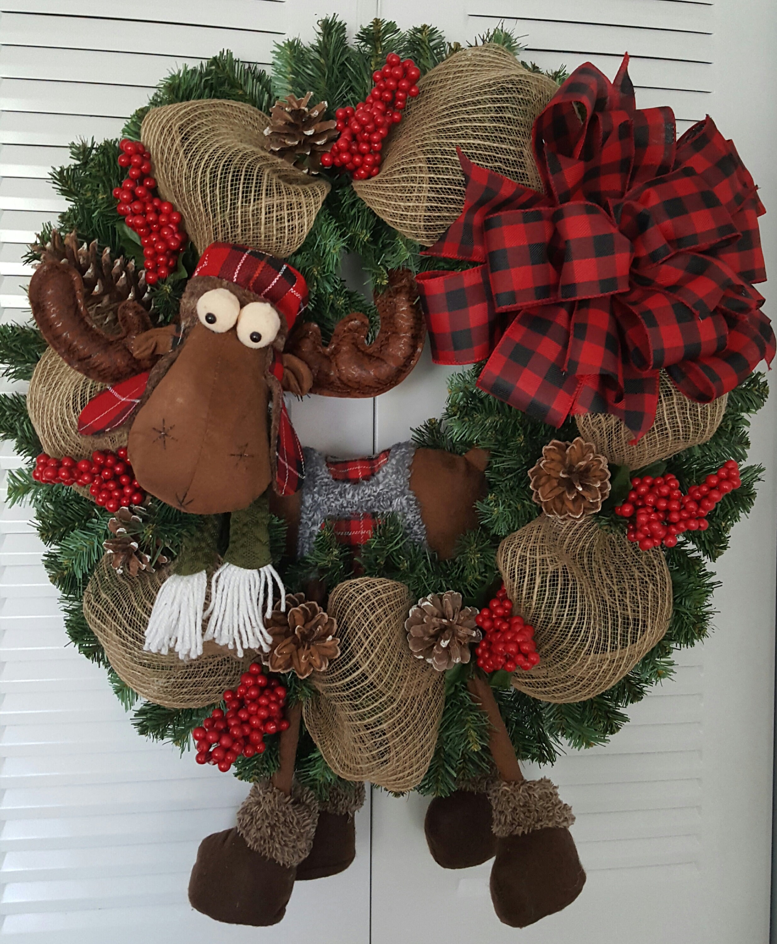 Moose Christmas Wreath 
