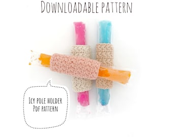 Ice pole holder pattern, pdf downloadable, cosy, cozy, crotchet pattern, tutorial