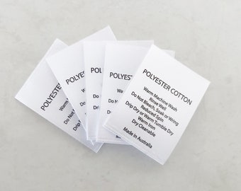 Wasvoorschrift Labels, Satijnen Labels, Polyester Katoen, geweven, Waslabels, Onderhoudslabels, Innaailabels, Poly