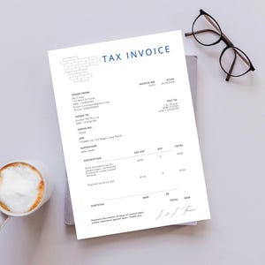 Aussie Tradesman Tax Invoice Template, Simple GST Invoice, Australian ...