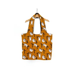 Sloth Tote Bag, Messenger bag, Grocery bag, Shoulder bag, shopping bag, teacher gift, Christmas, Sloths, Gift for her, Handmade bags