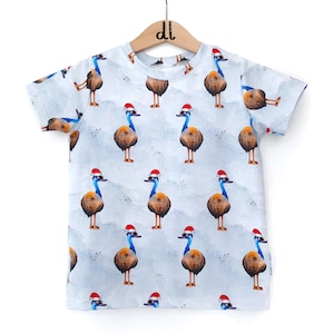 Christmas top, Australian, Emu, Aussie, xmas, boy clothes, outfit, girls clothing, unisex, handmade, t-shirt, tee, top, shirt, tshirt