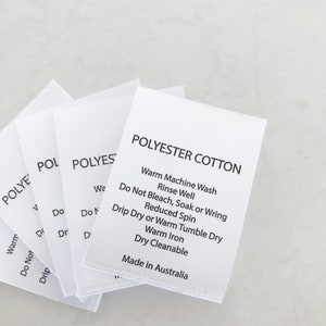 Washing Care Instructions Labels, Satin Labels, Polyester Cotton, Woven ...