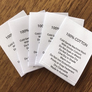Buy Washing Care Instructions Labels Satin Labels 100% Cotton Online in ...
