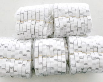 Size labels, tags, OSFM, 3-6 months, 6-9 months, 9-12 months, sew in, Newborn, 00000, 0000, 000, 00, XS, XL, Adults, Kids, clothing label