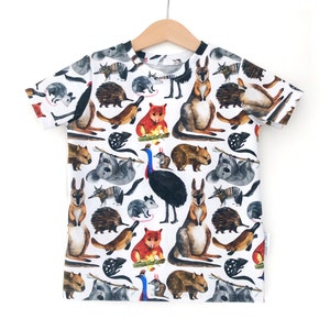 Australian Animals shirt, Aussie tshirt, boys tshirt, boys top, boy clothes, Australiana clothes, koalas, kangaroos, wombats, koala bear