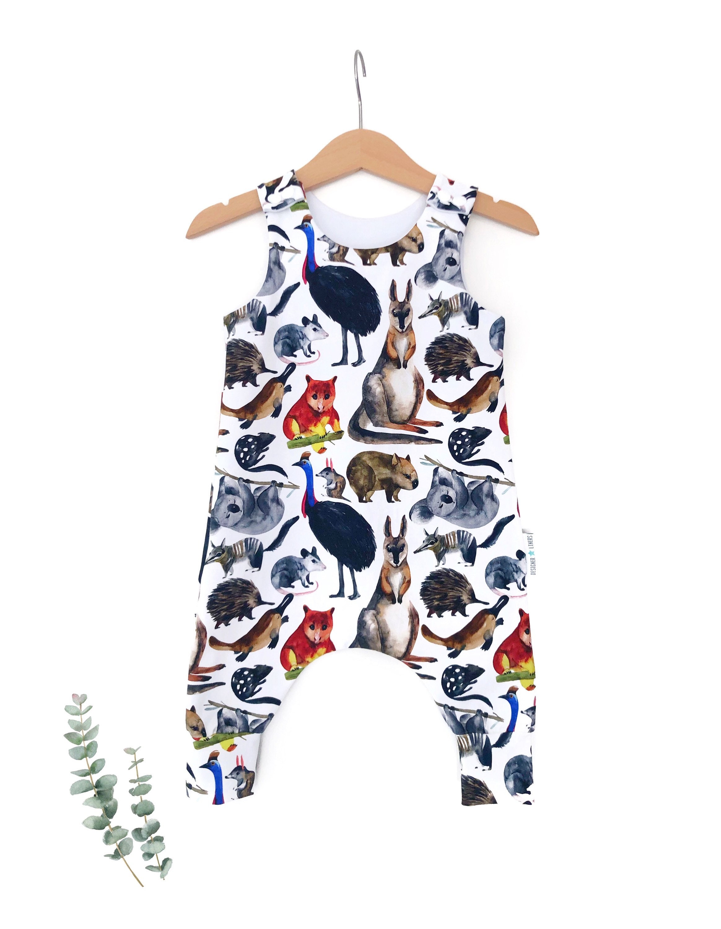 Aussie animals romper baby harem romper Australian baby Etsy