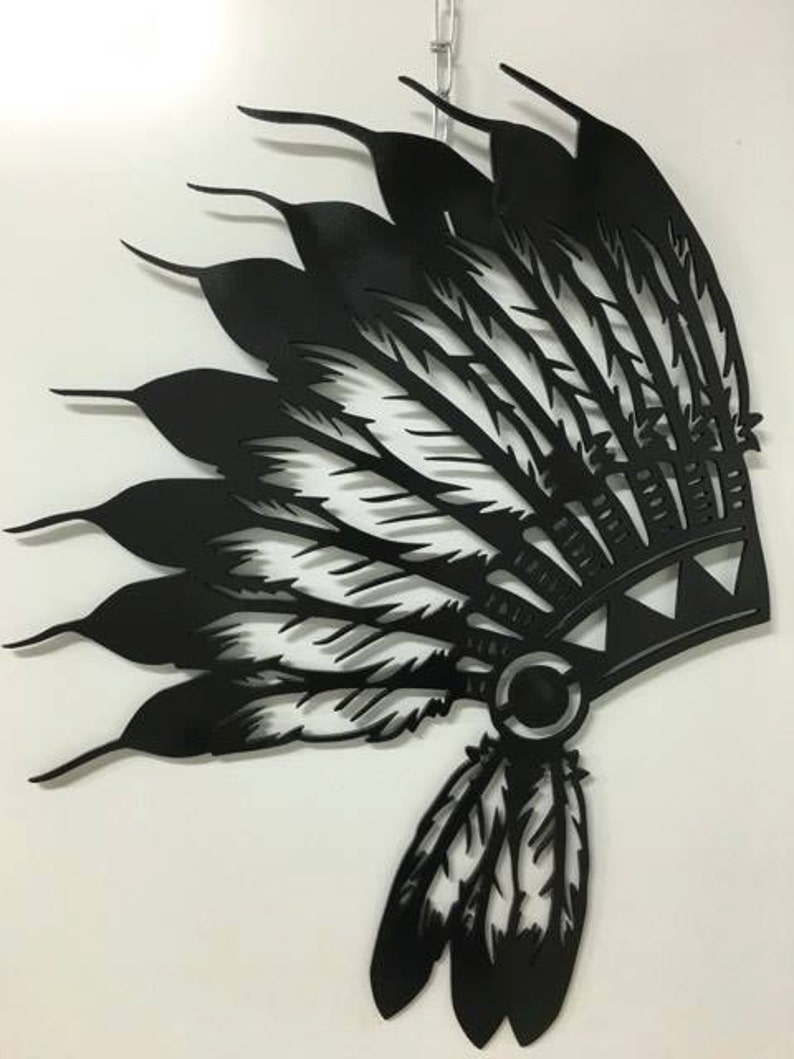 Indian Headdress Home Decor Wall Art Metal Art Etsy