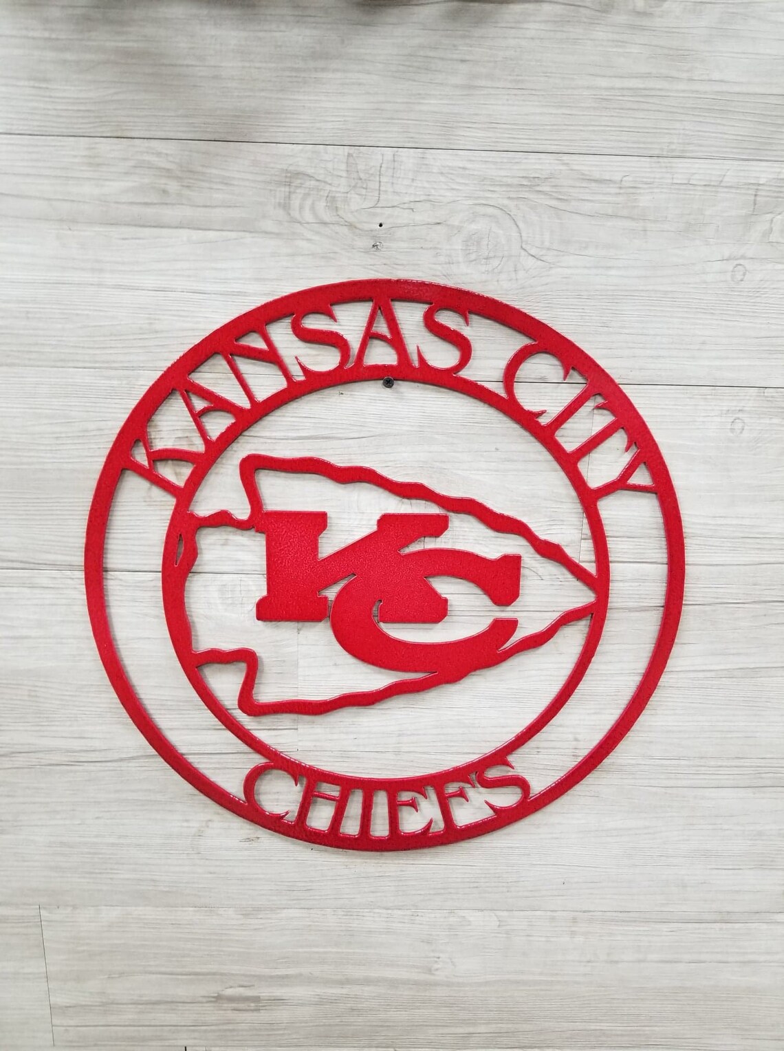 Kansas City Chiefs Circle With Logo Home Decor Wall Art Etsy