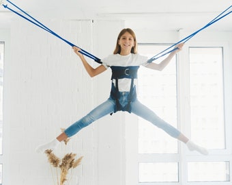 Salto Bungee Interior Tamaño M para Niños de 5 a 14 Años Juego de Patio Bungee en Casa Campamento de Verano Salto al Aire Libre