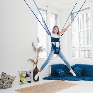 Indoor Bungee Jumping Size M for Kids 5-14 Years Home Bungee Playground Set Summer Camp Outdoor Jumping