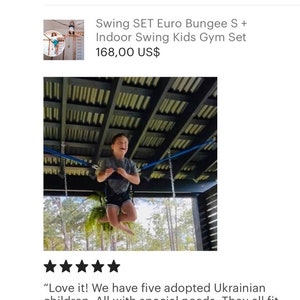 Pode incluir: Um conjunto de baloi&ccedil;o bungee com um sistema de arn&ecirc;s suspenso por cordas el&aacute;sticas azuis presas a uma estrutura superior escura. O equipamento inclui um arn&ecirc;s central para suporte, permitindo movimentos verticais e saltos.