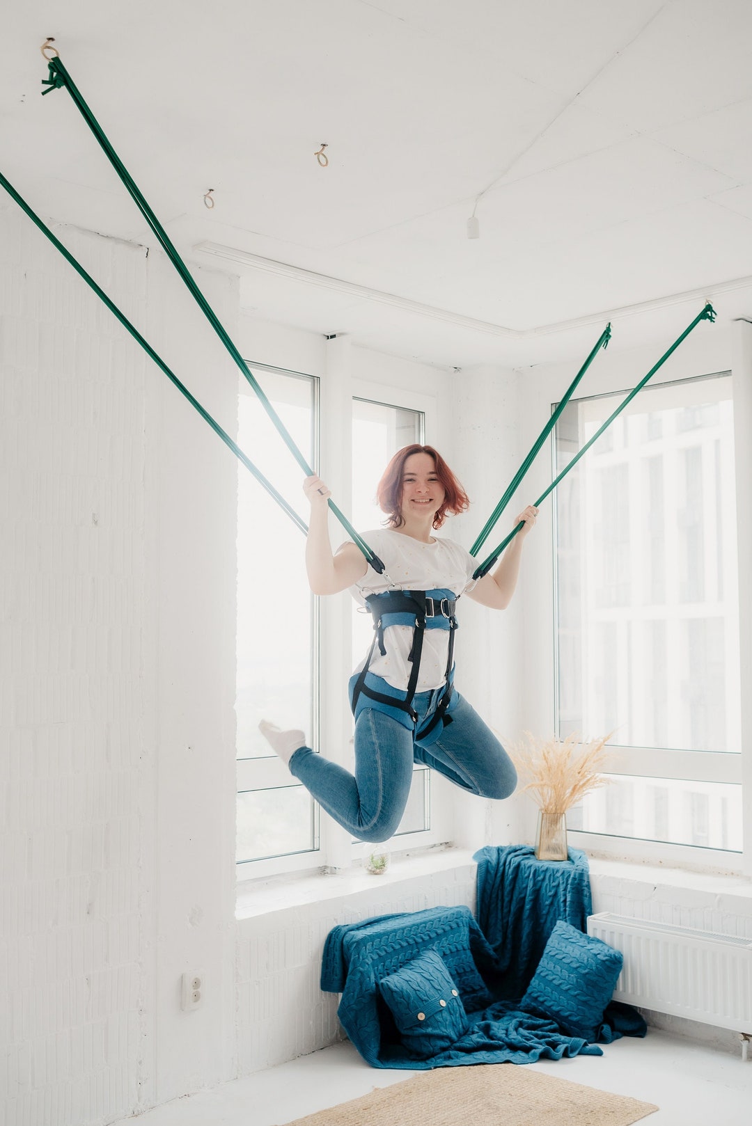 Indoor Bungee Jumping, Fitness Size S M L for Kids 214100 Years Home