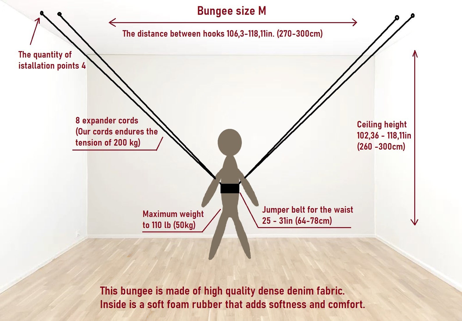 Indoor Bungee Jumping Size M for Kids 514 Years Home Bungee Etsy