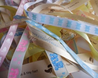 Christening Ribbon Pink /" FOR YOUR CHRISTENING /" 15mm Width Berisfords Taffeta